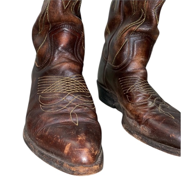FRYE Cowboy Boots Chestnut Brown Size 8 M - Picture 5 of 16